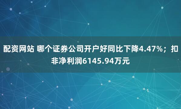 配资网站 哪个证券公司开户好同比下降4.47%；扣非净利润6145.94万元